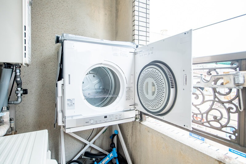 マンションベランダに乾太くんを設置した事例